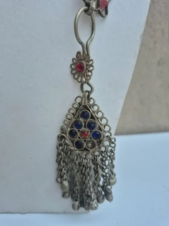 Shokh Kashmiri Handmade Kanavji Long Earrings Vintage Over-the-Head Jewellery - Image 4