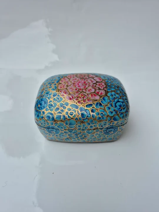 Kohinoor Kashmiri Paper Mache Box 3 x 4 Inch Floral Design