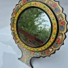 Kashmiri Aaina Paper Machie Round Mirror Sheesha