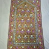 Kashmiri Brown Prayer Mat Aks with Purple Floral Aari Embroidery