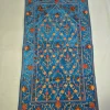 Kashmiri Raqs Blue Prayer Mat with Orange And Brown Floral Aari Embroidery
