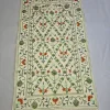Eidghah Kashmiri Ivory Prayer Mat with Green And Orange Floral Aari Work