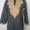 Kashmiri Black Ruby Cotton Short Aari Kurti – Afsana