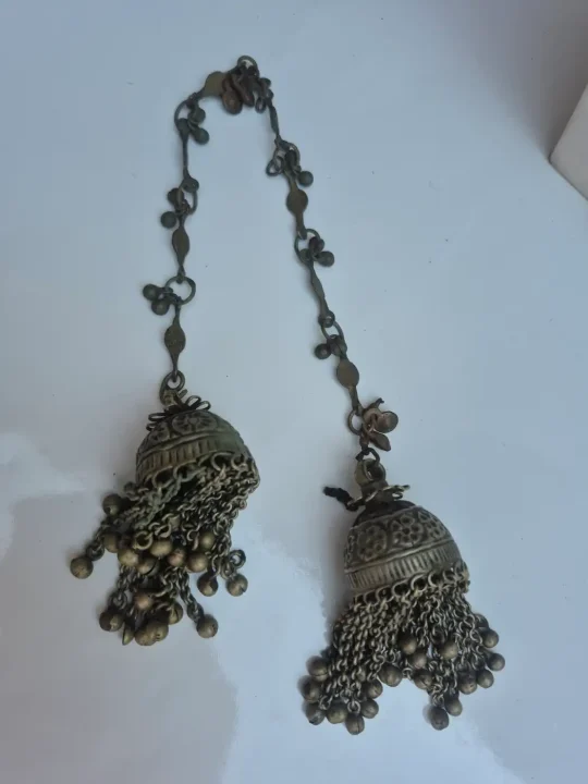Handmade Vintage Kashmiri Kanavji Earrings Over-the-Head Jewellery - Image 2