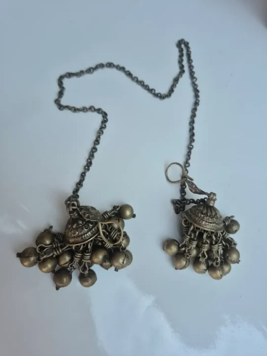 Kashmiri Kanavji Earrings Handmade Andaaz Vintage Over-the-Head Jewellery - Image 2