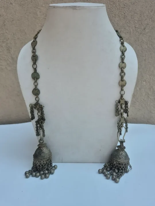 Kashmiri Vintage Handmade Kanavji Earrings Over-the-Head Jewellery