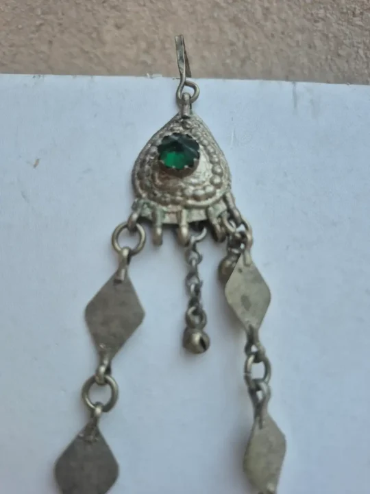 Handmade Kashmiri Jalva Mang Tikka with Attached Earrings Vintage Traditional Jewellery - Image 3