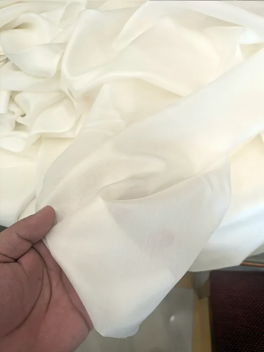 Pure Kashmir Mulberry Silk Fabric – White, 3 Meter Length and 45 Inches Wide