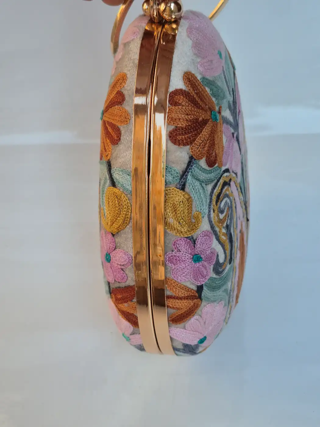 Areesha Kashmiri Multicolored Coconut Bag with Aari Embroidery - Image 3
