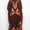 Aakifa Kashmiri Maroon Cashmilon Wool Aari Embroidered Pheran