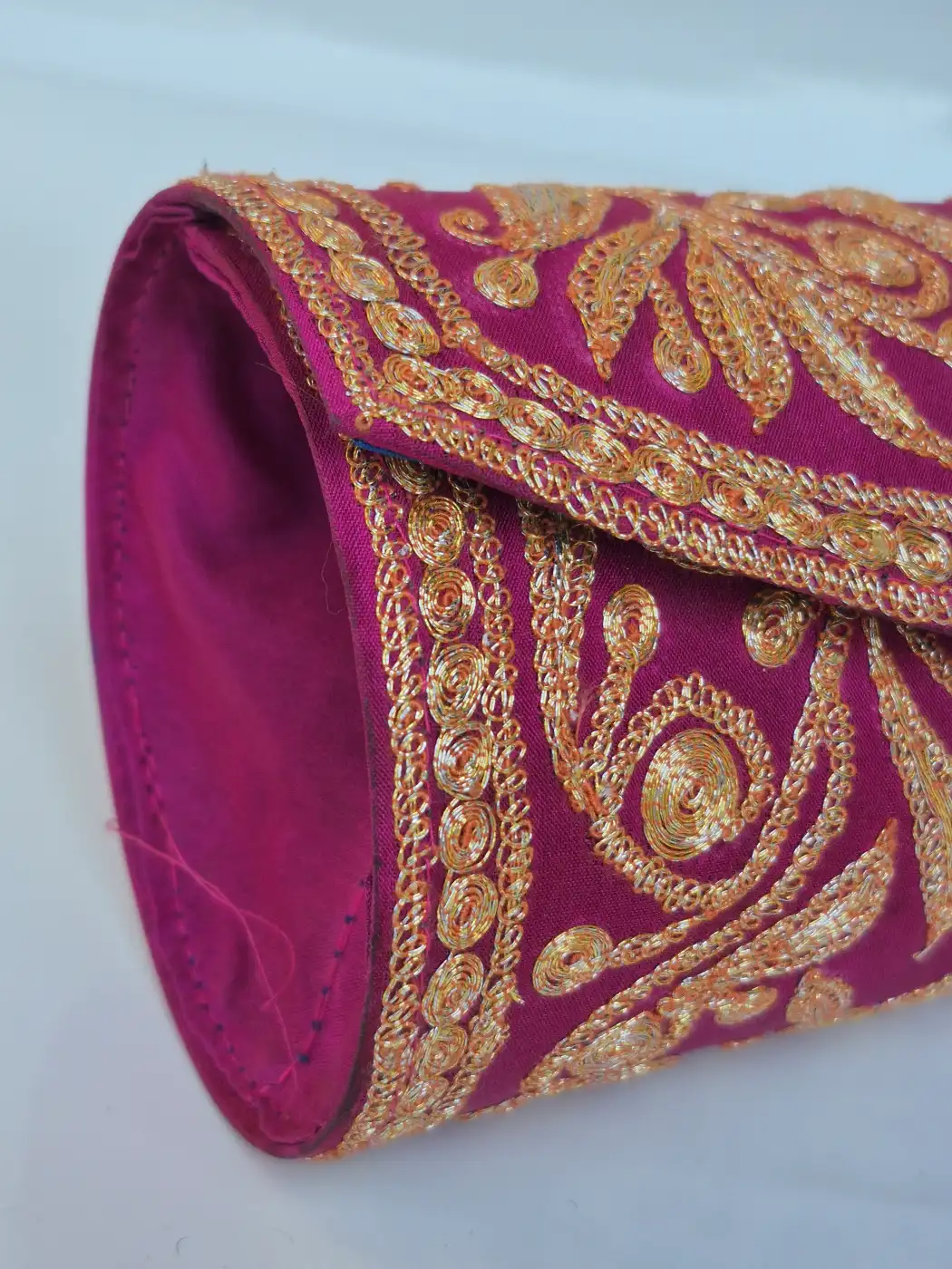 Aatira Magenta Kashmiri Clutch Bag with Botte Tilla Work - Image 2