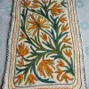 Aatish-e-Gul Hand Embroidered Namda Rug – Orange Floral Vine Design | 3×2 ft