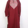 Afsaana Aari Embroidered Maroon Kashmiri Cashmilon Pheran