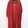 Afsana Kashmiri Pheran With Raffal Wool Hand Sozni Lakeer Jaal Design | Red