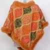 Kashmiri Shazfa Girls Poncho With Fur in Cashmilon Wool Aari Embroidery