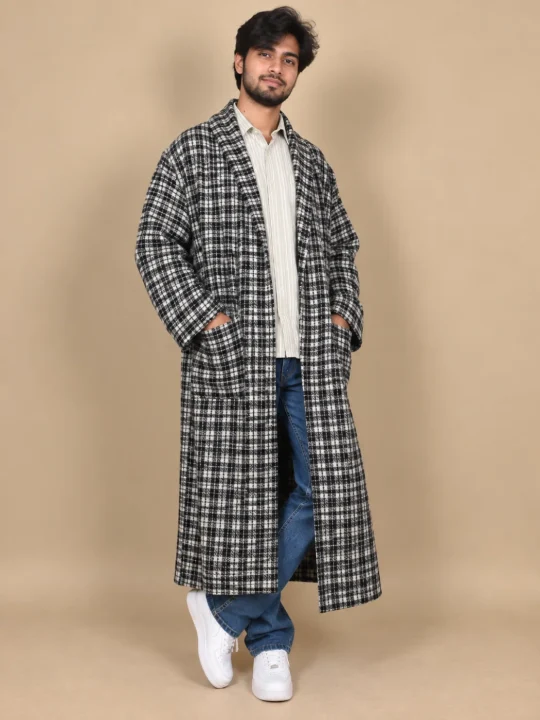 Tweed Handloom Kashmiri Mens Ahsan Bathrobe Gown