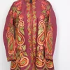 Maroon Silk Kashmiri Sunair Aari Embroidery Short Coat