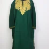 Anees Kashmiri Dark Green Aari Embroidered Cashmilon Wool Pheran