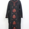 Anisa Kashmiri Pheran in Black Raffal Wool with Hand Sozni Boothi Work