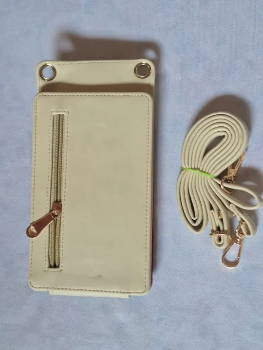 Aqila Kashmiri Cream White Mobile And Card Sling Bag with Aari Embroidery - Image 2