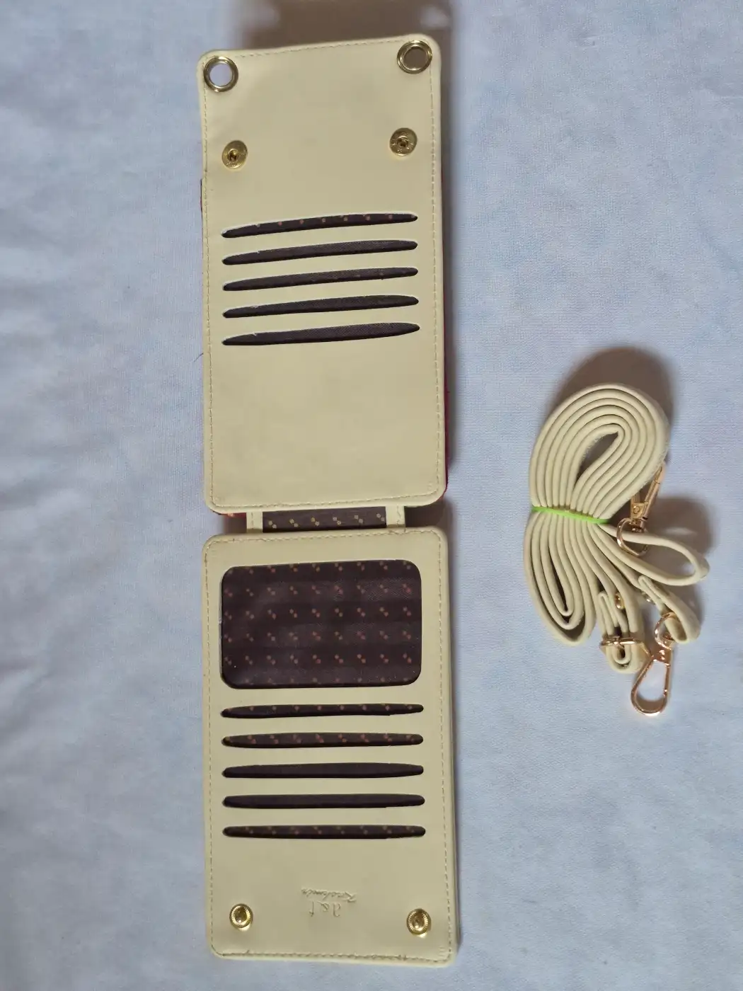 Aqila Kashmiri Cream White Mobile And Card Sling Bag with Aari Embroidery - Image 3