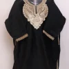 Aqsa Black Kashmiri Girls Pheran In Holland Velvet With Zari Tilla Work (3 to 4Y)