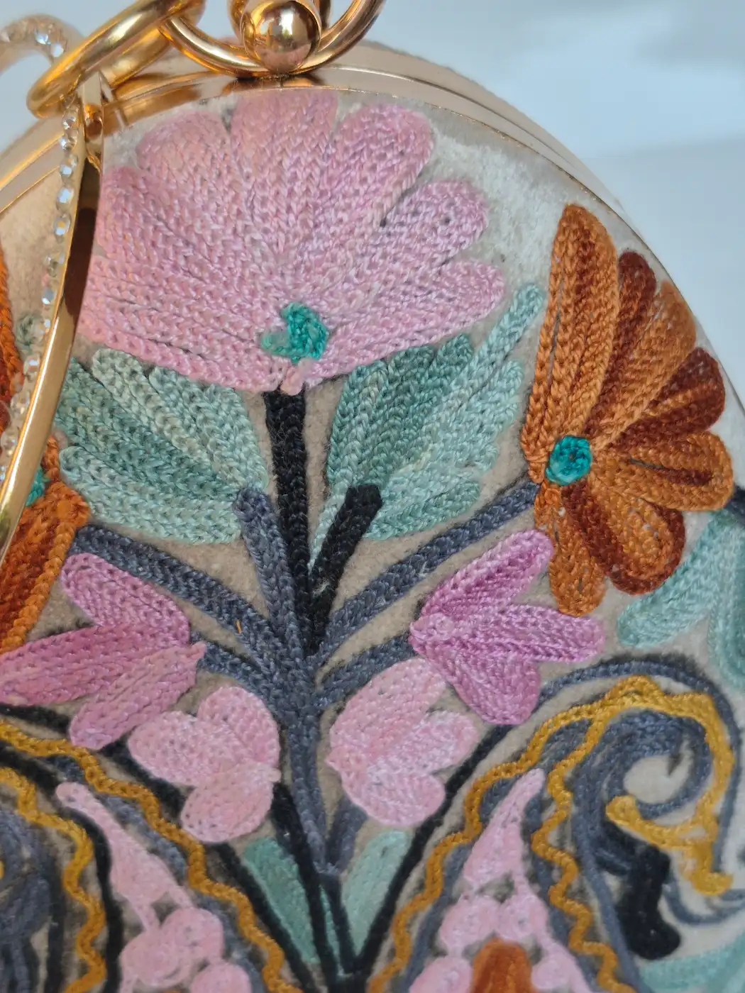 Areesha Kashmiri Multicolored Coconut Bag with Aari Embroidery - Image 2