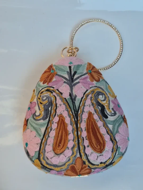 Areesha Kashmiri Multicolored Coconut Bag with Aari Embroidery
