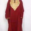 Arshi Maroon Kashmiri Pheran with Aari Work in Raffal Wool