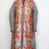 Kashmiri Aari Embroidered Long Silk Hafsa Coat