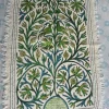Gul Lata Kashmiri Wool Embroidered Green Blue Namda Rug 6×4 Feet