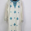 Baseera White Kashmiri Pheran with Hand Sozni Boothi Work in Raffal Wool