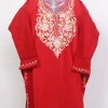 Bilqis Kashmiri Girls Pheran With Aari Work In Red Cashmilon Wool (3 to 4Y)