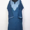 Shajar Blue Kashmiri Pheran with Hand Aari Embroidery in Raffal Wool