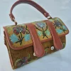 Bushra Kashmiri Brown Dholki Bag with Aari Embroidery