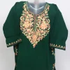 Ajar Kashmiri Girls Pheran With Aari Work In Dark Green Cashmilon Wool(1 to 2Y)