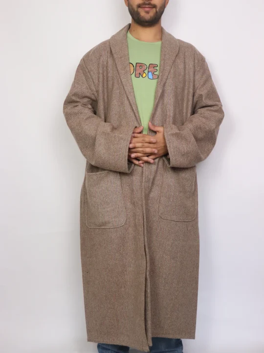 Kashmiri Mens Haseeb Winter Bathrobe Gown Handloom Tweed - Image 2