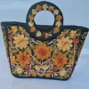 Fareeha Kashmiri Dark Green Basket Bag with Aari Embroidery