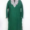 Firasah Kashmiri Girls Pheran in Green Cashmilon Wool with Aari Work(12 to 13Y)