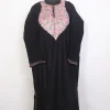 Gulposh Black Kashmiri Cashmilon Pheran with Aari Embroidery
