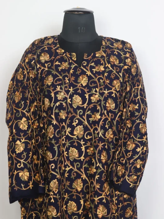 Gauhar Kashmiri Cashmilon Wool Aari Embroidery Pheran All Over Front Back Work - Image 2