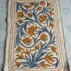 Gulrang Hand Embroidered Wool Namda Rug – Flowing Floral Vine & Blossom Design | 3×2 ft