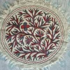 Gulrang Heritage Wool Kashmiri Namda with Crimson Botanical Branches – 3x3 Feet