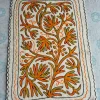 Gulzar Hand Embroidered Namda Rug – Orange Floral Design | 3×2 ft