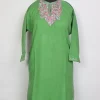 Hadeer Kashmiri Girls Pheran with Aari Work in Green Cashmilon Wool (12 to 13Y)
