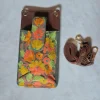 Haneen Kashmiri Brown Mobile And Card Sling Bag with Aari Embroidery