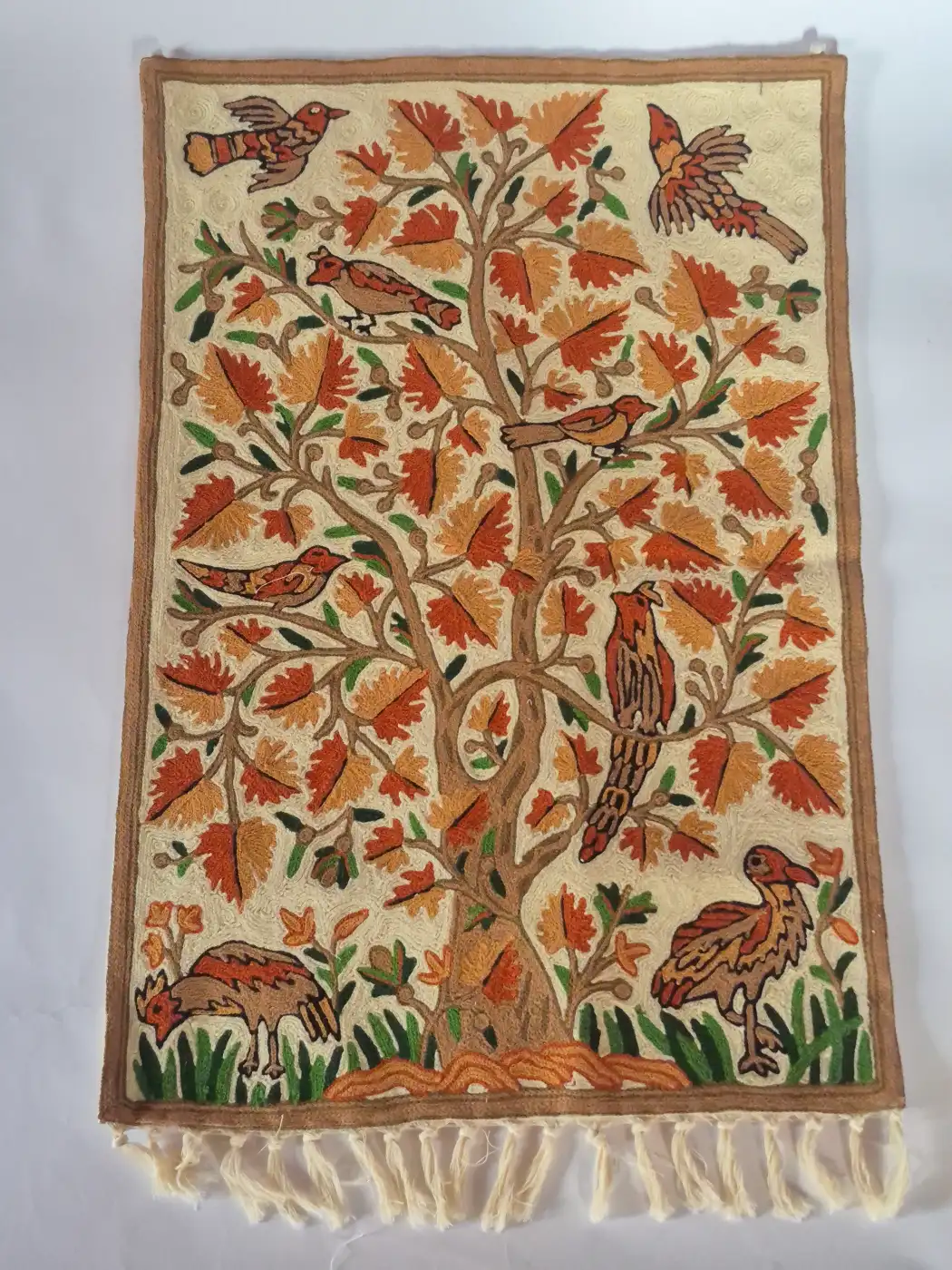 Himal Chain Stitch Tree Of Life Kashmiri Hand Work Wall Hanging 3*2Ft