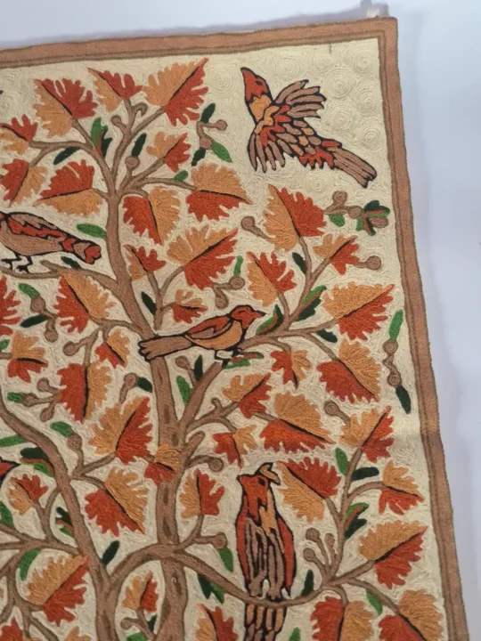 Himal Chain Stitch Tree Of Life Kashmiri Hand Work Wall Hanging 3*2Ft - Image 2
