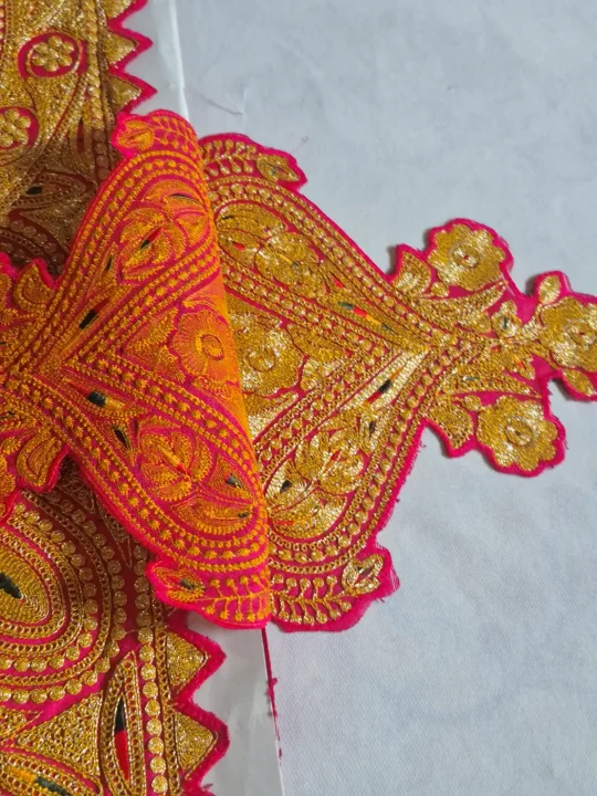Hoor Pink Kashmiri Long Neck Tilla Patch Set with 4 Matching Patches - Image 3
