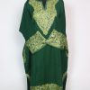 Gulnaz Kashmiri Pheran  In Raffal Wool With Aari And Zari Embroidery | Bottle Green